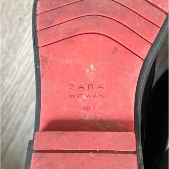 Zara Patent Leather Y2K Combat Boots Size 40 9.5 US Zip Grunge Goth Rock Black - Picture 10 of 10